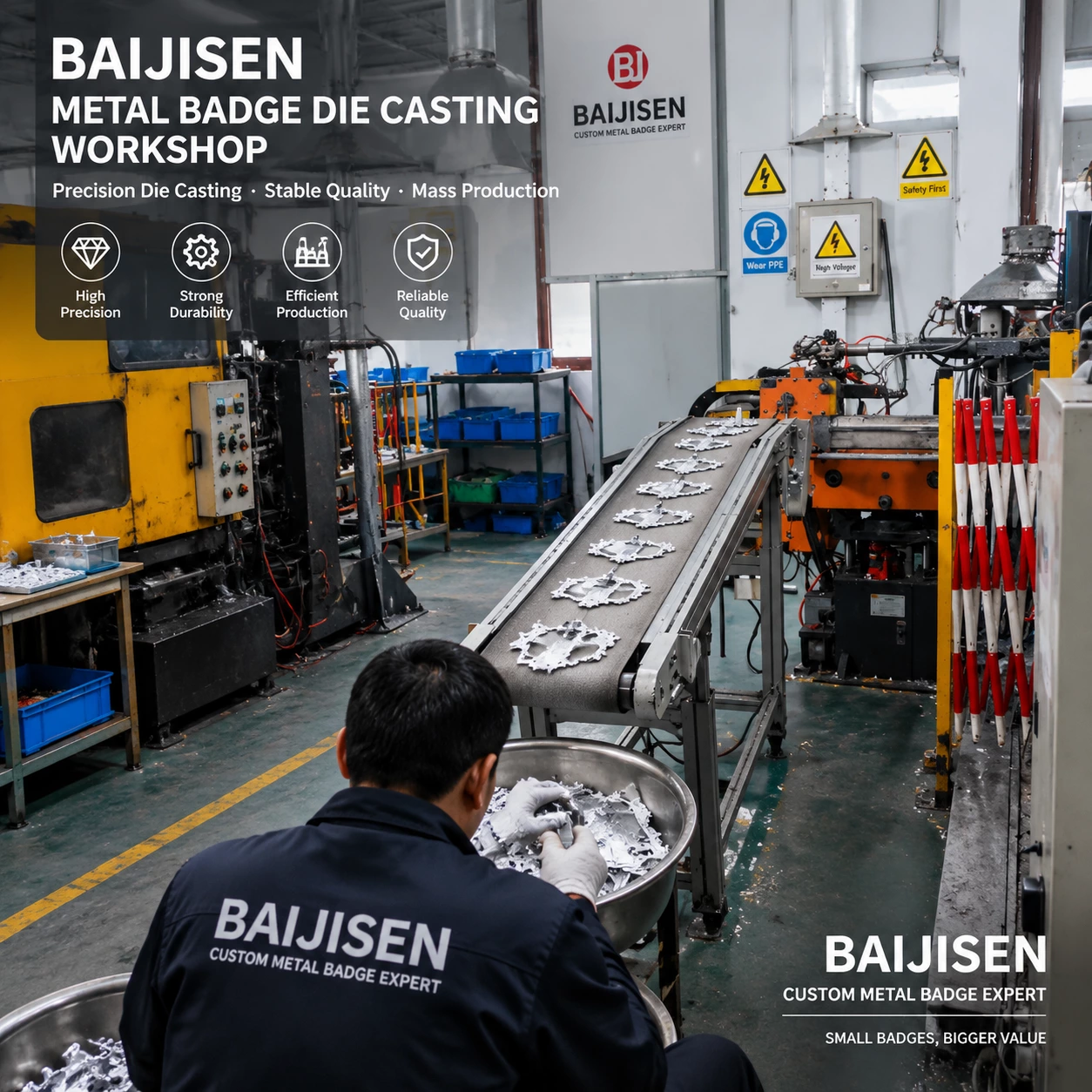 Metal badge die casting workshop