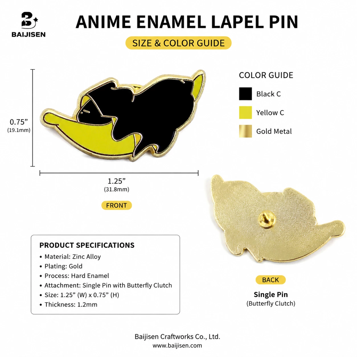 Anime enamel lapel pin design