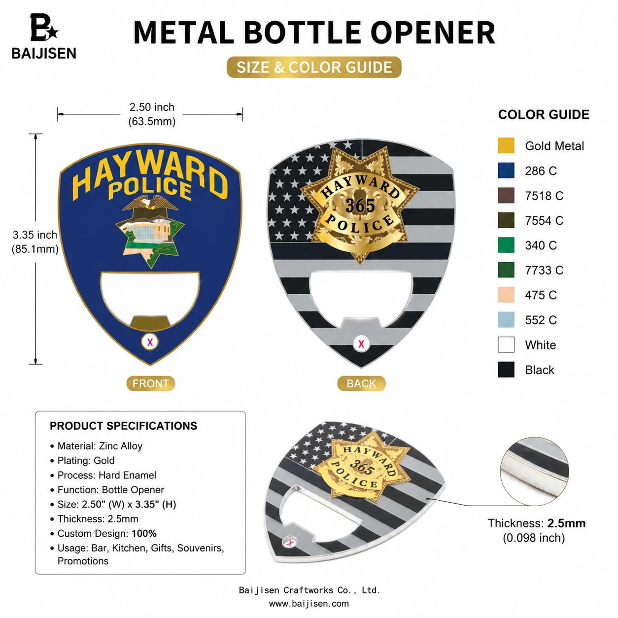 Metal bottle opener design