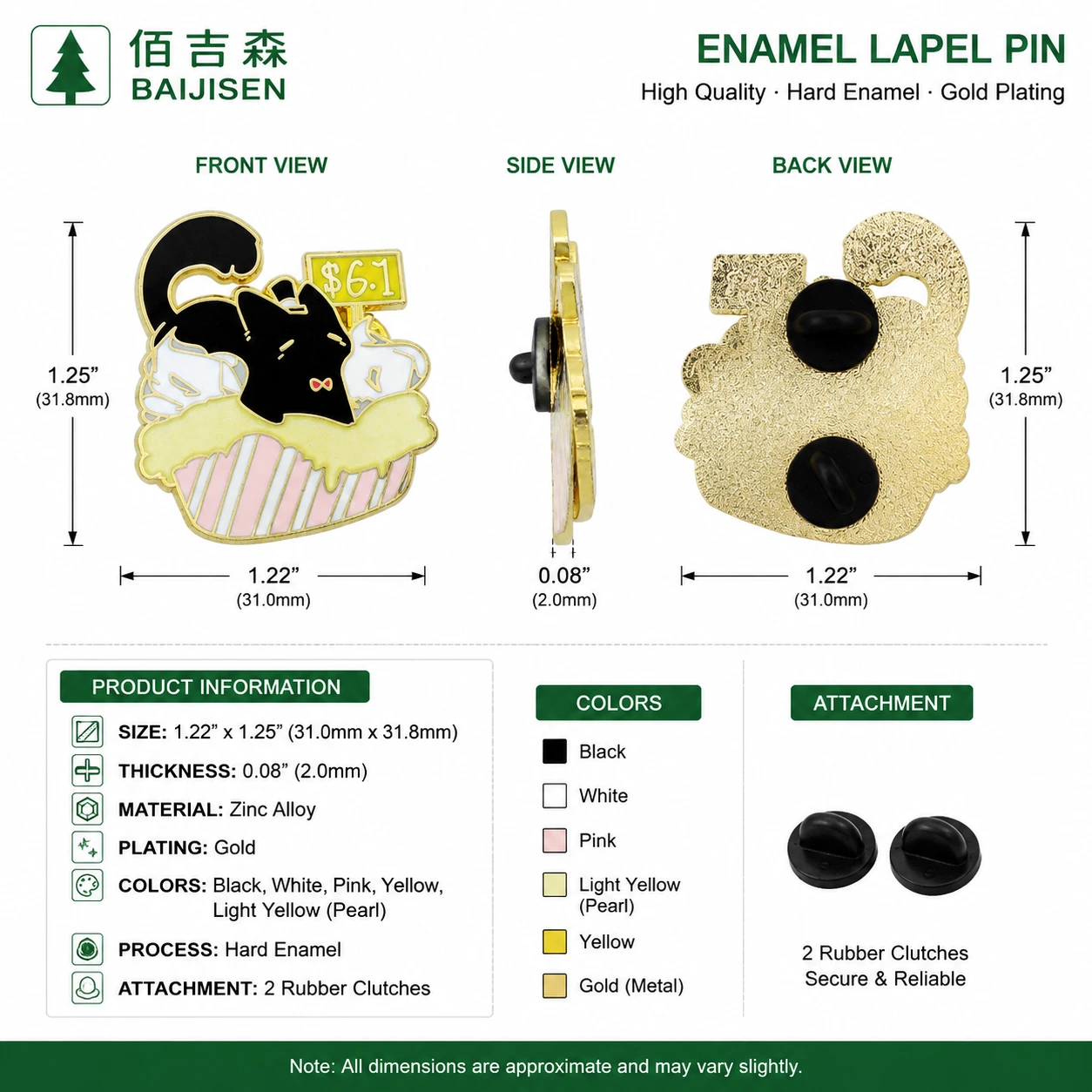 Cartoon enamel lapel pin design
