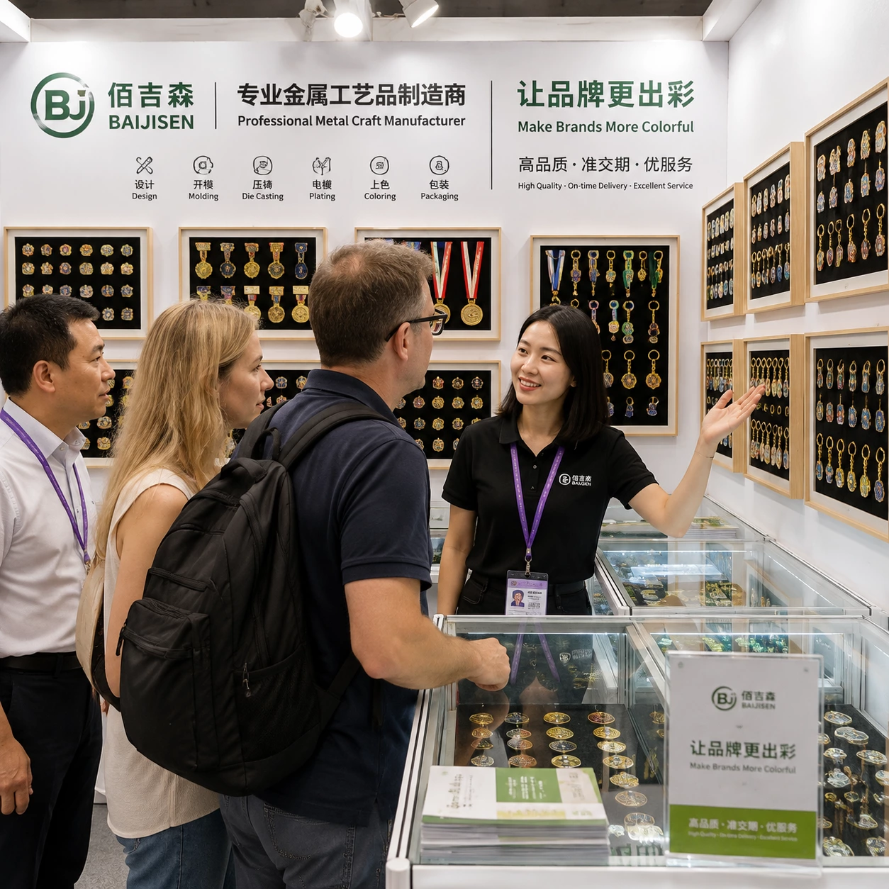 Baijisen staff reception international customers